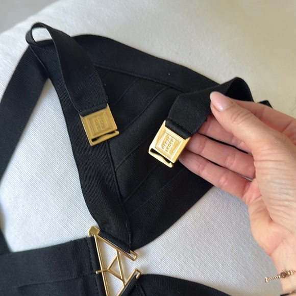 Herve Leger Skyler bandage black one piece swimsuit S/P - Picture 6 of 6